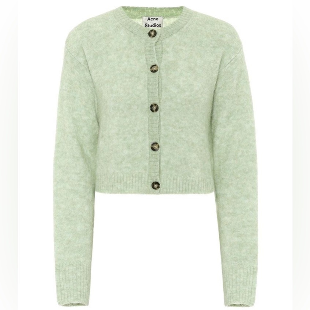 Acne Studios Kari Cropped Stretch-knit Cardigan XXS